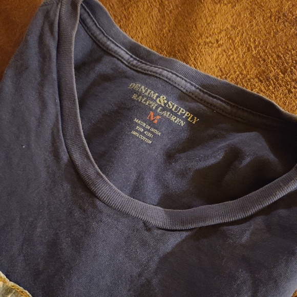 Denim & Supply Ralph Lauren Men's US Flag Shirt | Blue | Medium | Short Sleeve - Picture 3 of 5